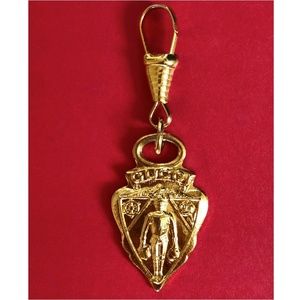 Authentic Vintage Gucci Knight Charm Pendant Zipper Pull, gold tone